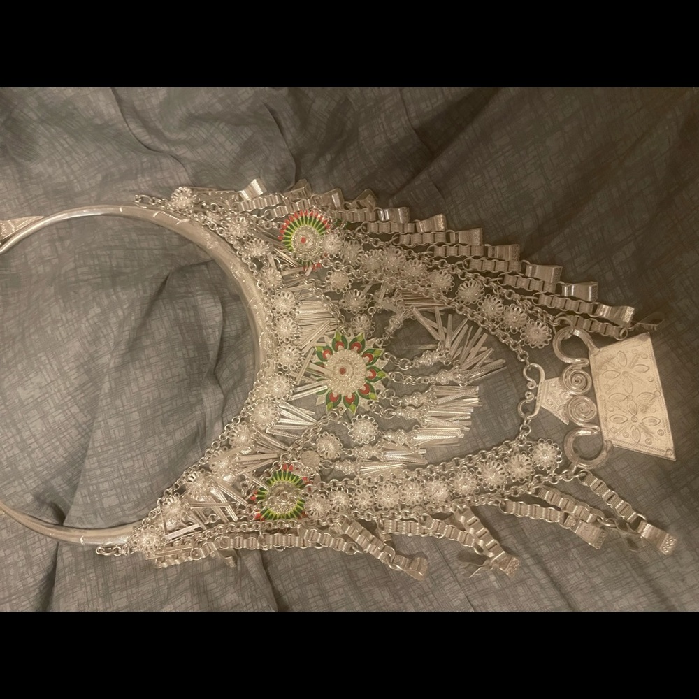 Hmong real silver wedding necklace